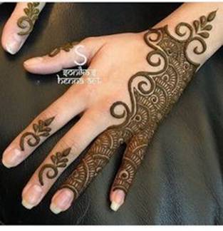 40. Ring and Little finger design in Arabic Mehndi for brides