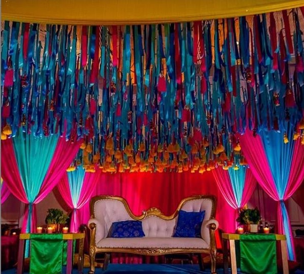 Colorful wedding stage design