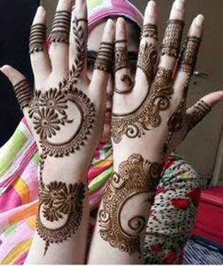 7. Leaf trails in Arabic Mehndi for brides