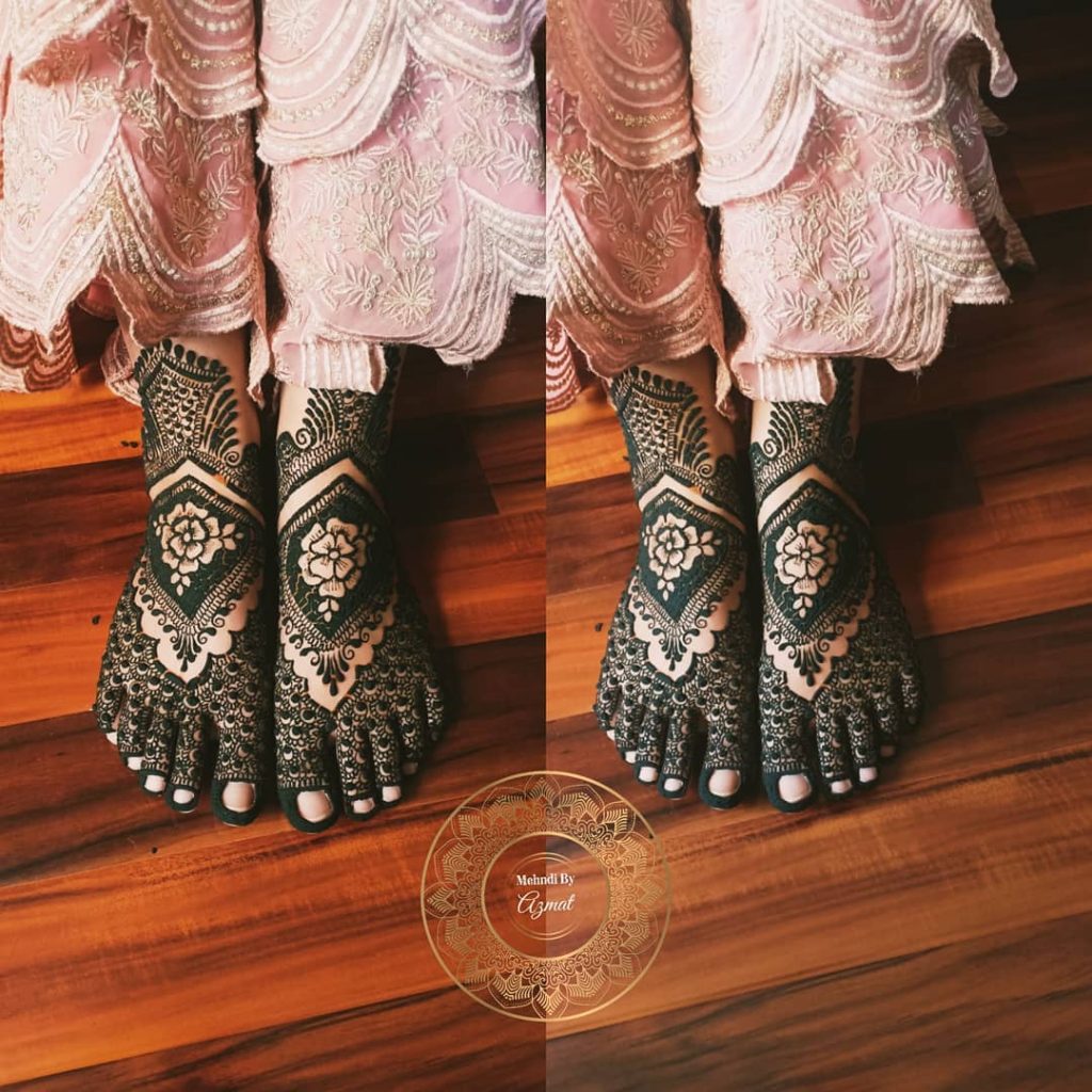 Leg mehndi for bride