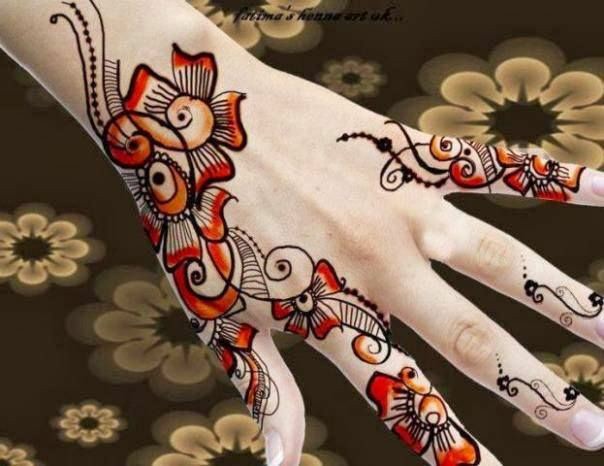 colourful mehndi design