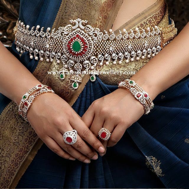 Amazon.com: JewelryGift Rich Designer Kamarband Gold Plated Ruby, Emerald,  Pearl, CZ Studded Traditional Royal Looking Waist Belt Kamarpatta Bridal  Jewellery for Women Girls Ladies : Clothing, Shoes & Jewelry