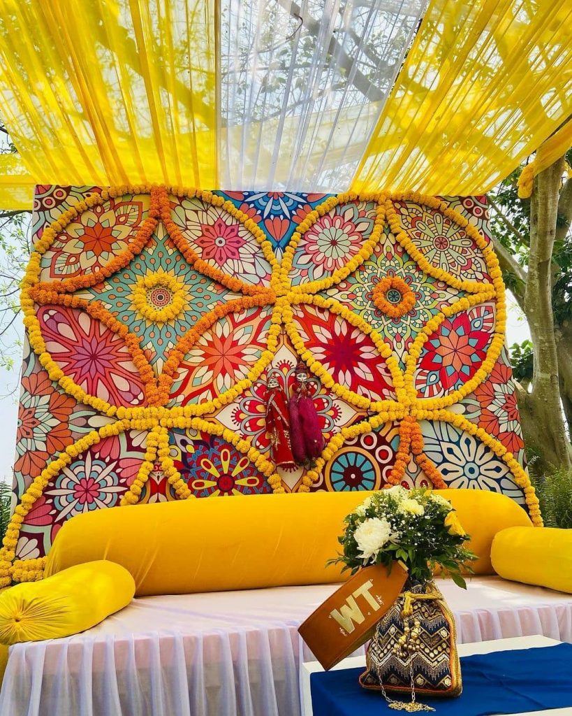 Haldi and Mehendi decor ideas for at home function - Fab Weddings