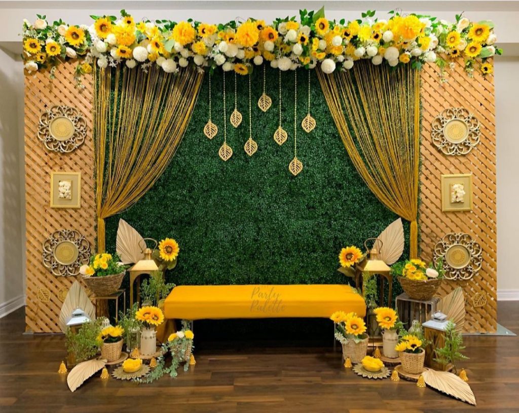 Sunshine-themed Haldi decor idea that we just adore! - Fab Weddings