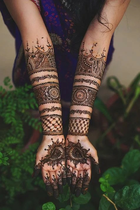 Arabic full hand mehndi design