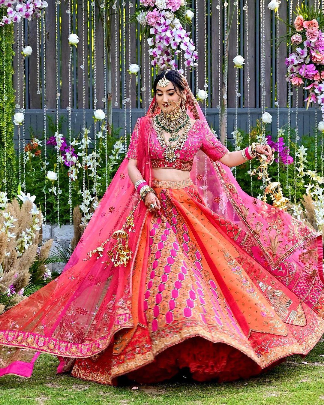 Buy Wedding Lehenga Choli - Pink Organza Embroidery Lehenga Choli – Empress  Clothing