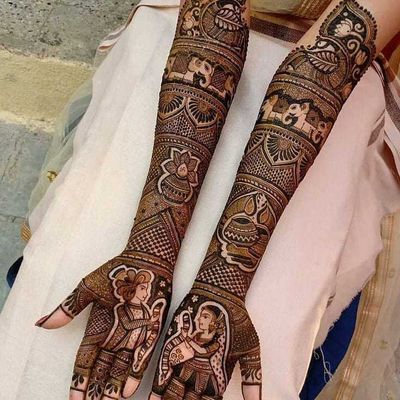 full hand mehendi design for teej